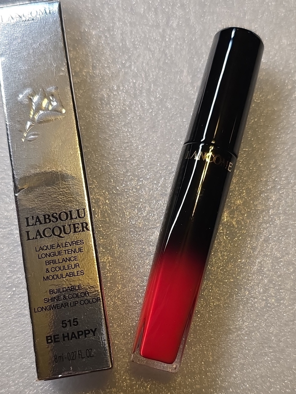 L'Absolu Lacquer Lip Gloss - Be Happy (515) Red Gradient